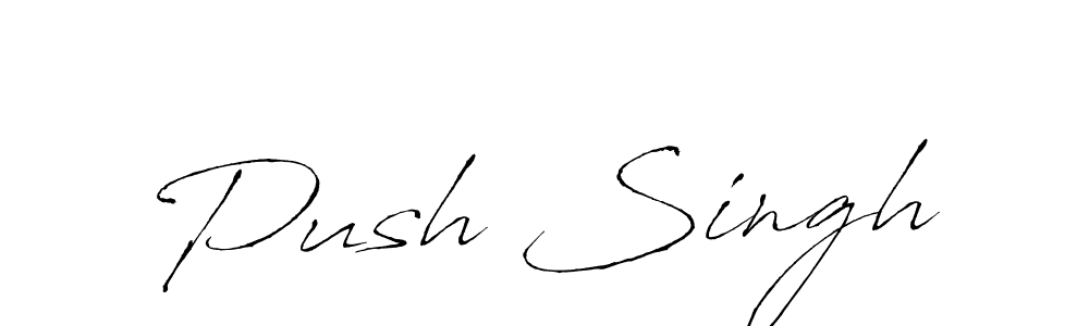 How to make Push Singh name signature. Use Antro_Vectra style for creating short signs online. This is the latest handwritten sign. Push Singh signature style 6 images and pictures png