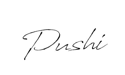 Design your own signature with our free online signature maker. With this signature software, you can create a handwritten (Antro_Vectra) signature for name Pushi. Pushi signature style 6 images and pictures png