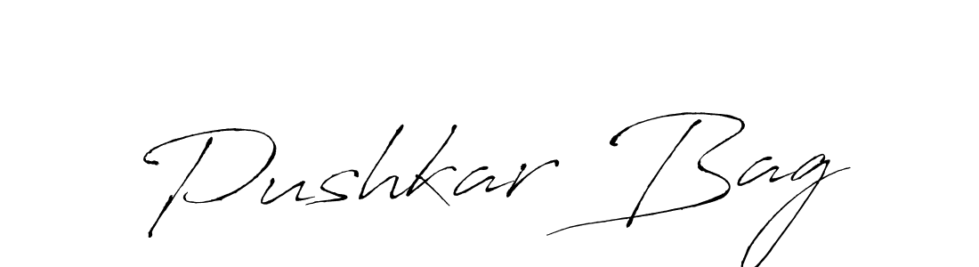 Antro_Vectra is a professional signature style that is perfect for those who want to add a touch of class to their signature. It is also a great choice for those who want to make their signature more unique. Get Pushkar Bag name to fancy signature for free. Pushkar Bag signature style 6 images and pictures png