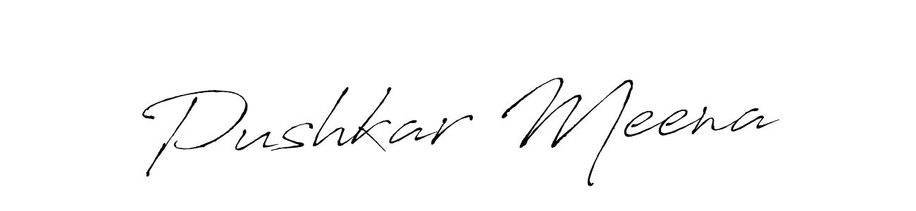 How to make Pushkar Meena signature? Antro_Vectra is a professional autograph style. Create handwritten signature for Pushkar Meena name. Pushkar Meena signature style 6 images and pictures png