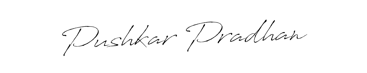 Create a beautiful signature design for name Pushkar Pradhan. With this signature (Antro_Vectra) fonts, you can make a handwritten signature for free. Pushkar Pradhan signature style 6 images and pictures png