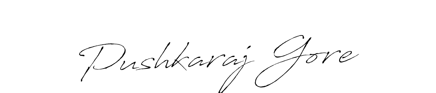 The best way (Antro_Vectra) to make a short signature is to pick only two or three words in your name. The name Pushkaraj Gore include a total of six letters. For converting this name. Pushkaraj Gore signature style 6 images and pictures png