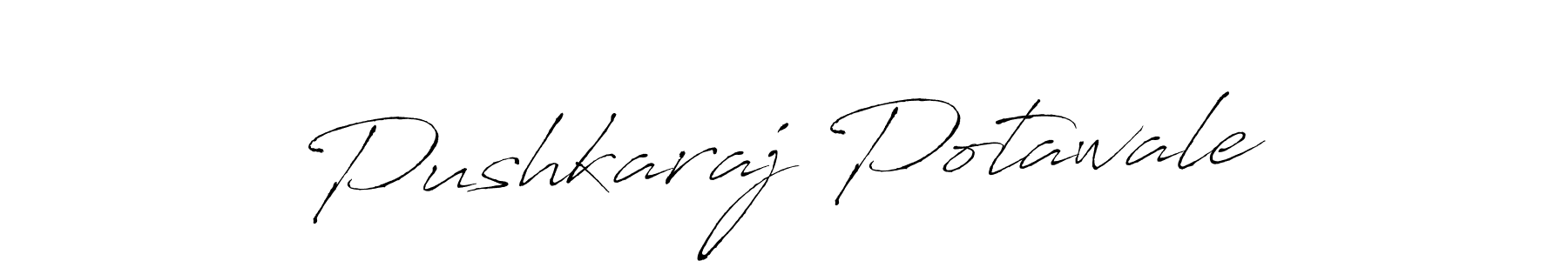 How to make Pushkaraj Potawale name signature. Use Antro_Vectra style for creating short signs online. This is the latest handwritten sign. Pushkaraj Potawale signature style 6 images and pictures png