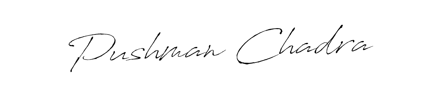 Use a signature maker to create a handwritten signature online. With this signature software, you can design (Antro_Vectra) your own signature for name Pushman Chadra. Pushman Chadra signature style 6 images and pictures png