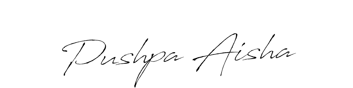 Antro_Vectra is a professional signature style that is perfect for those who want to add a touch of class to their signature. It is also a great choice for those who want to make their signature more unique. Get Pushpa Aisha name to fancy signature for free. Pushpa Aisha signature style 6 images and pictures png