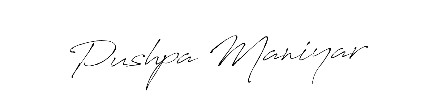 How to make Pushpa Maniyar signature? Antro_Vectra is a professional autograph style. Create handwritten signature for Pushpa Maniyar name. Pushpa Maniyar signature style 6 images and pictures png