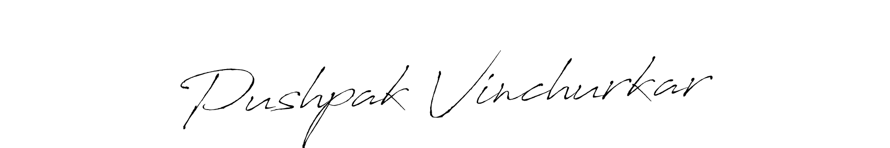 How to make Pushpak Vinchurkar signature? Antro_Vectra is a professional autograph style. Create handwritten signature for Pushpak Vinchurkar name. Pushpak Vinchurkar signature style 6 images and pictures png