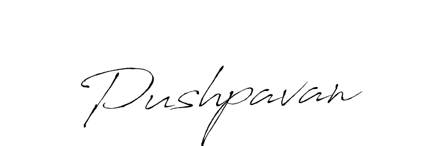 Pushpavan stylish signature style. Best Handwritten Sign (Antro_Vectra) for my name. Handwritten Signature Collection Ideas for my name Pushpavan. Pushpavan signature style 6 images and pictures png