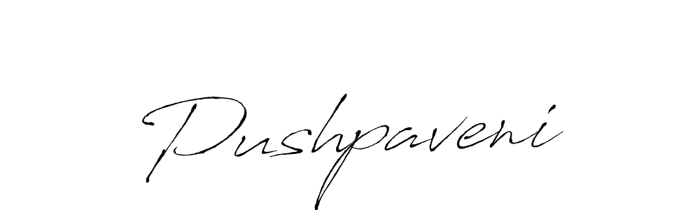 How to make Pushpaveni signature? Antro_Vectra is a professional autograph style. Create handwritten signature for Pushpaveni name. Pushpaveni signature style 6 images and pictures png