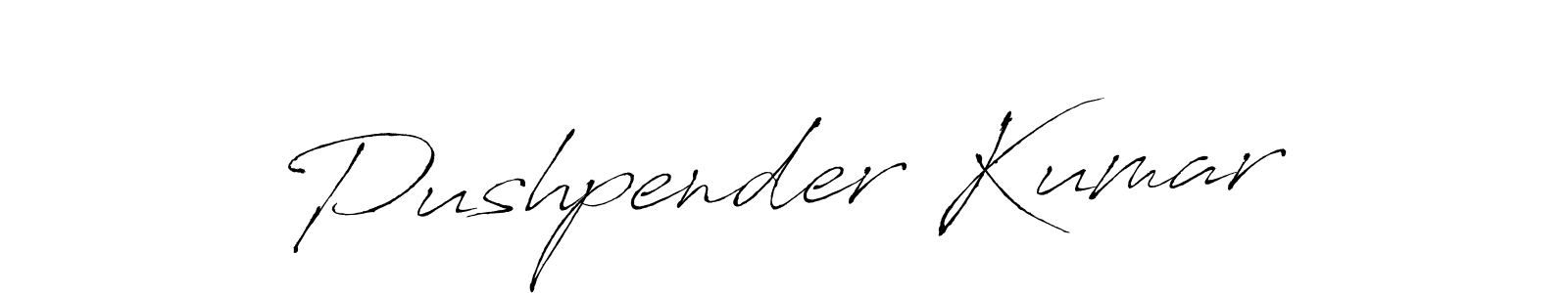 Design your own signature with our free online signature maker. With this signature software, you can create a handwritten (Antro_Vectra) signature for name Pushpender Kumar. Pushpender Kumar signature style 6 images and pictures png