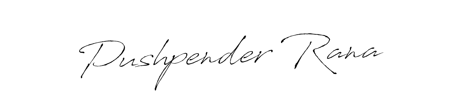 Make a beautiful signature design for name Pushpender Rana. With this signature (Antro_Vectra) style, you can create a handwritten signature for free. Pushpender Rana signature style 6 images and pictures png