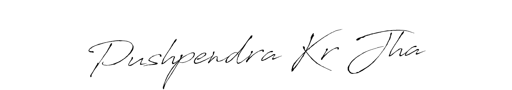 How to make Pushpendra Kr Jha name signature. Use Antro_Vectra style for creating short signs online. This is the latest handwritten sign. Pushpendra Kr Jha signature style 6 images and pictures png