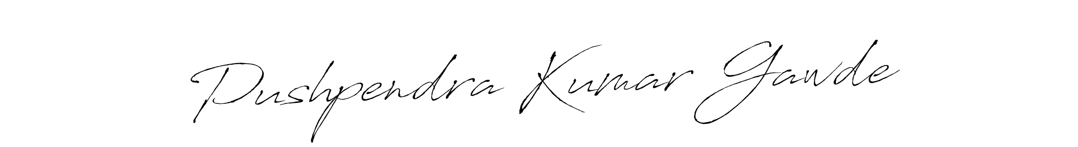 Create a beautiful signature design for name Pushpendra Kumar Gawde. With this signature (Antro_Vectra) fonts, you can make a handwritten signature for free. Pushpendra Kumar Gawde signature style 6 images and pictures png
