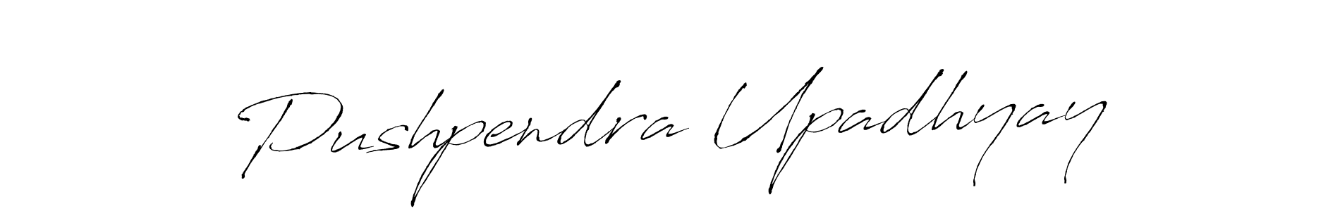 Make a beautiful signature design for name Pushpendra Upadhyay. With this signature (Antro_Vectra) style, you can create a handwritten signature for free. Pushpendra Upadhyay signature style 6 images and pictures png