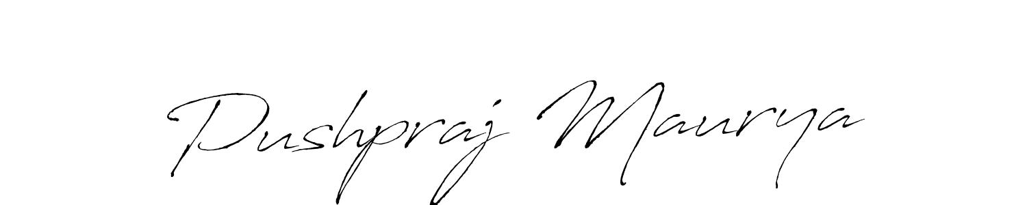 The best way (Antro_Vectra) to make a short signature is to pick only two or three words in your name. The name Pushpraj Maurya include a total of six letters. For converting this name. Pushpraj Maurya signature style 6 images and pictures png