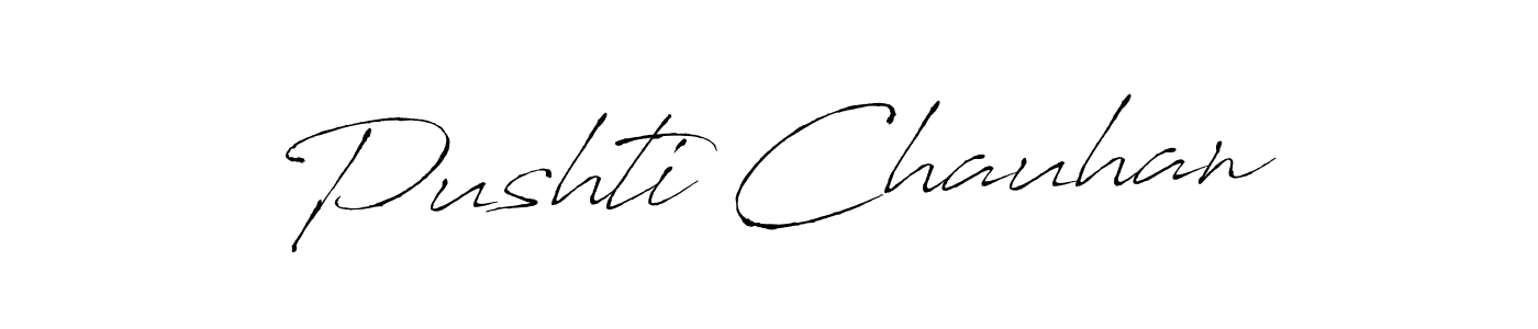 Antro_Vectra is a professional signature style that is perfect for those who want to add a touch of class to their signature. It is also a great choice for those who want to make their signature more unique. Get Pushti Chauhan name to fancy signature for free. Pushti Chauhan signature style 6 images and pictures png