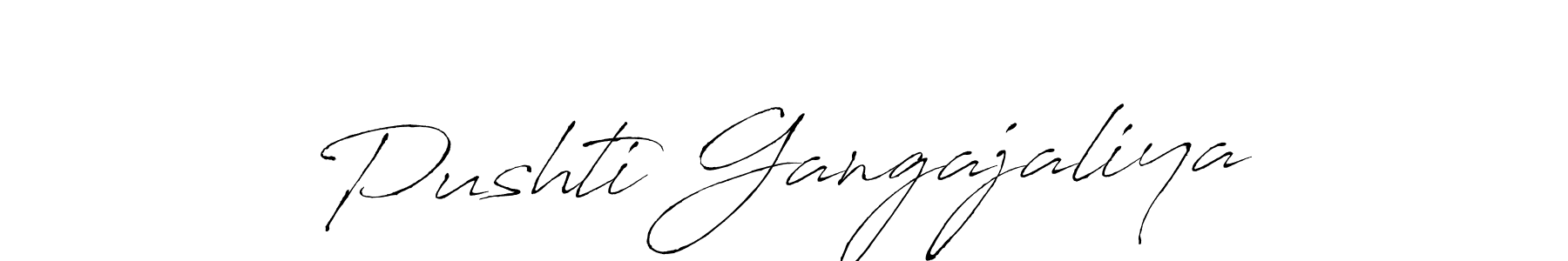 Antro_Vectra is a professional signature style that is perfect for those who want to add a touch of class to their signature. It is also a great choice for those who want to make their signature more unique. Get Pushti Gangajaliya name to fancy signature for free. Pushti Gangajaliya signature style 6 images and pictures png