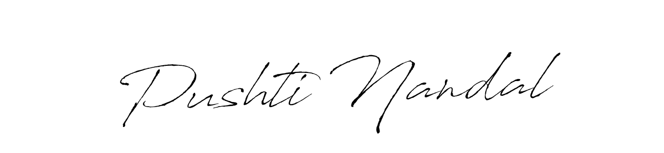 Similarly Antro_Vectra is the best handwritten signature design. Signature creator online .You can use it as an online autograph creator for name Pushti Nandal. Pushti Nandal signature style 6 images and pictures png