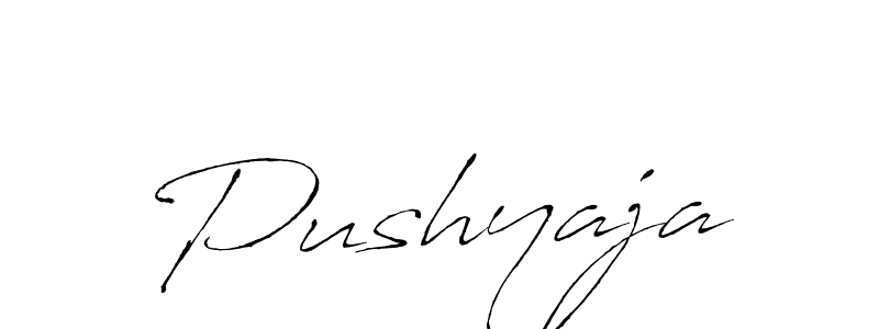 You should practise on your own different ways (Antro_Vectra) to write your name (Pushyaja) in signature. don't let someone else do it for you. Pushyaja signature style 6 images and pictures png
