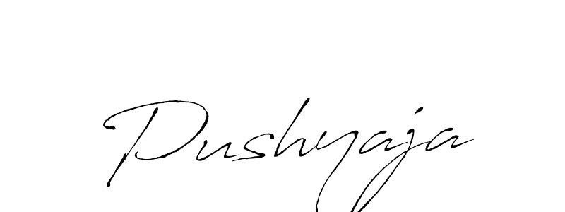 You should practise on your own different ways (Antro_Vectra) to write your name (Pushyaja) in signature. don't let someone else do it for you. Pushyaja signature style 6 images and pictures png