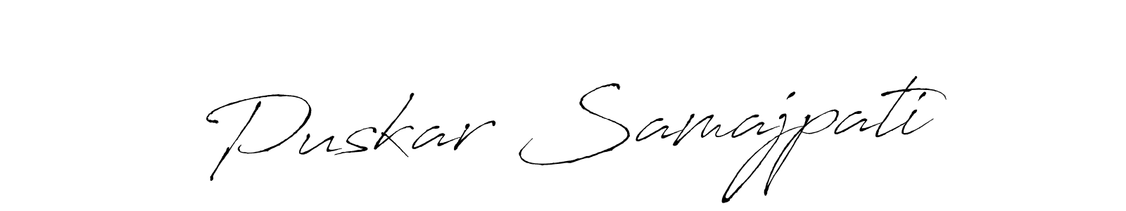 Design your own signature with our free online signature maker. With this signature software, you can create a handwritten (Antro_Vectra) signature for name Puskar Samajpati. Puskar Samajpati signature style 6 images and pictures png