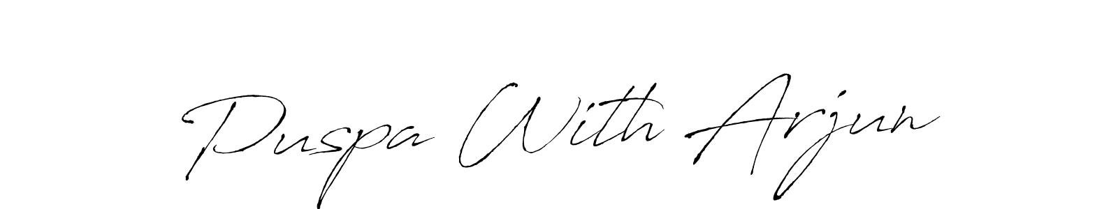 Make a beautiful signature design for name Puspa With Arjun. With this signature (Antro_Vectra) style, you can create a handwritten signature for free. Puspa With Arjun signature style 6 images and pictures png