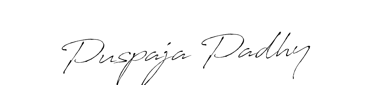 How to make Puspaja Padhy name signature. Use Antro_Vectra style for creating short signs online. This is the latest handwritten sign. Puspaja Padhy signature style 6 images and pictures png