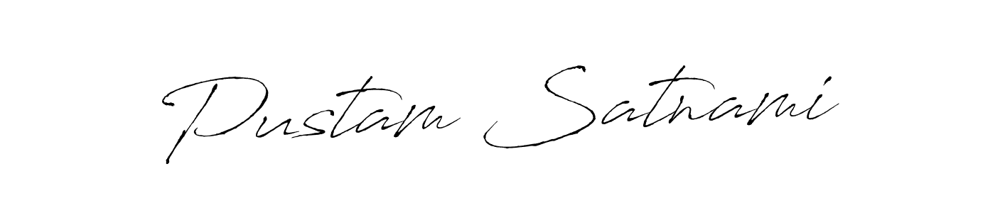 How to make Pustam Satnami name signature. Use Antro_Vectra style for creating short signs online. This is the latest handwritten sign. Pustam Satnami signature style 6 images and pictures png