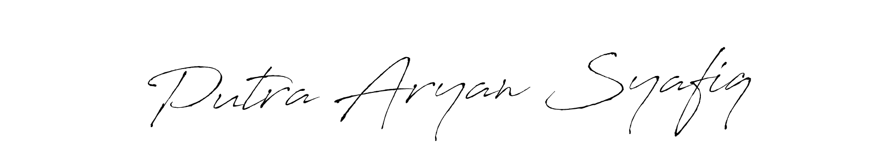 How to make Putra Aryan Syafiq signature? Antro_Vectra is a professional autograph style. Create handwritten signature for Putra Aryan Syafiq name. Putra Aryan Syafiq signature style 6 images and pictures png