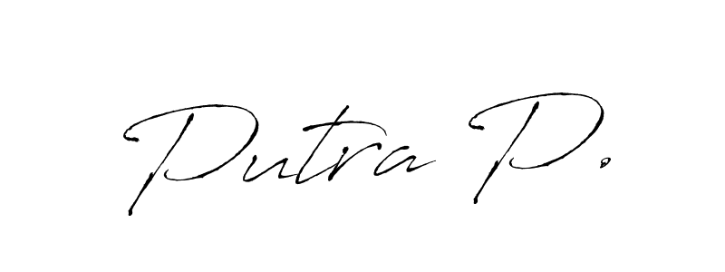 Similarly Antro_Vectra is the best handwritten signature design. Signature creator online .You can use it as an online autograph creator for name Putra P.. Putra P. signature style 6 images and pictures png