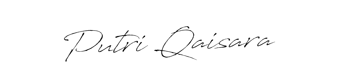 How to make Putri Qaisara name signature. Use Antro_Vectra style for creating short signs online. This is the latest handwritten sign. Putri Qaisara signature style 6 images and pictures png