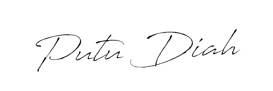 Create a beautiful signature design for name Putu Diah. With this signature (Antro_Vectra) fonts, you can make a handwritten signature for free. Putu Diah signature style 6 images and pictures png
