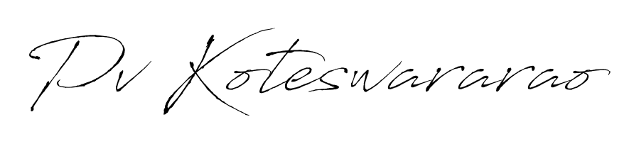 A classic penmanship look for Pv Koteswararao. The Antro_Vectra font brings timeless elegance and confidence to every signed document. Pv Koteswararao signature style 6 images and pictures png