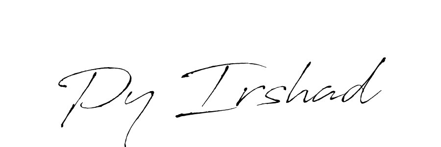 How to make Py Irshad signature? Antro_Vectra is a professional autograph style. Create handwritten signature for Py Irshad name. Py Irshad signature style 6 images and pictures png