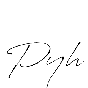 Pyh stylish signature style. Best Handwritten Sign (Antro_Vectra) for my name. Handwritten Signature Collection Ideas for my name Pyh. Pyh signature style 6 images and pictures png