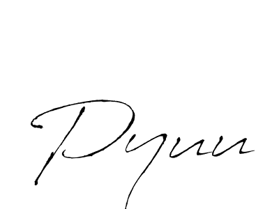 How to make Pyuu signature? Antro_Vectra is a professional autograph style. Create handwritten signature for Pyuu name. Pyuu signature style 6 images and pictures png