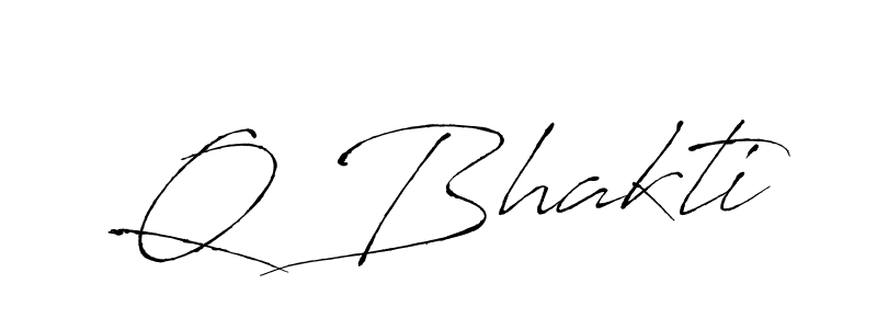 How to make Q Bhakti name signature. Use Antro_Vectra style for creating short signs online. This is the latest handwritten sign. Q Bhakti signature style 6 images and pictures png