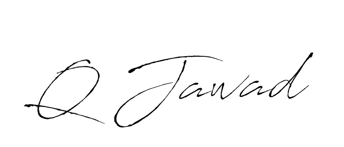 How to make Q Jawad name signature. Use Antro_Vectra style for creating short signs online. This is the latest handwritten sign. Q Jawad signature style 6 images and pictures png
