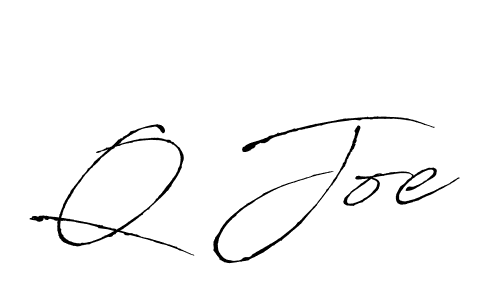 How to make Q Joe name signature. Use Antro_Vectra style for creating short signs online. This is the latest handwritten sign. Q Joe signature style 6 images and pictures png