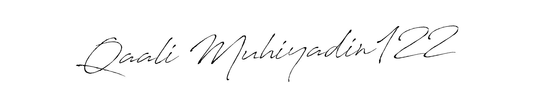 How to make Qaali Muhiyadin122 name signature. Use Antro_Vectra style for creating short signs online. This is the latest handwritten sign. Qaali Muhiyadin122 signature style 6 images and pictures png