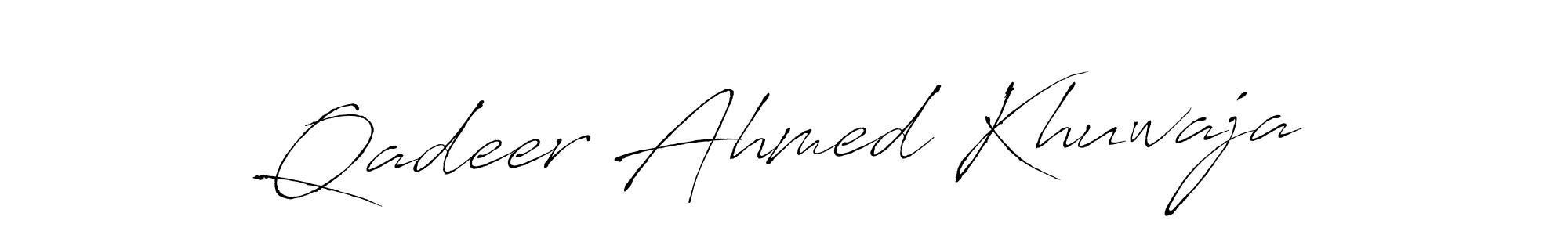 The best way (Antro_Vectra) to make a short signature is to pick only two or three words in your name. The name Qadeer Ahmed Khuwaja include a total of six letters. For converting this name. Qadeer Ahmed Khuwaja signature style 6 images and pictures png