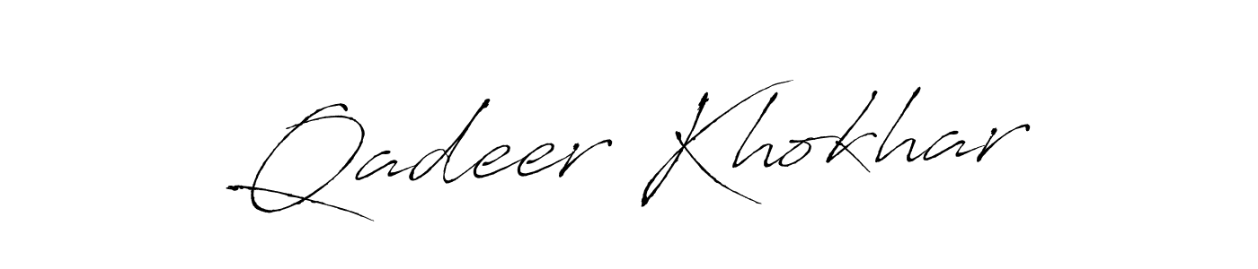 You should practise on your own different ways (Antro_Vectra) to write your name (Qadeer Khokhar) in signature. don't let someone else do it for you. Qadeer Khokhar signature style 6 images and pictures png