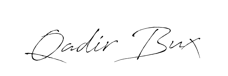 Make a beautiful signature design for name Qadir Bux. With this signature (Antro_Vectra) style, you can create a handwritten signature for free. Qadir Bux signature style 6 images and pictures png
