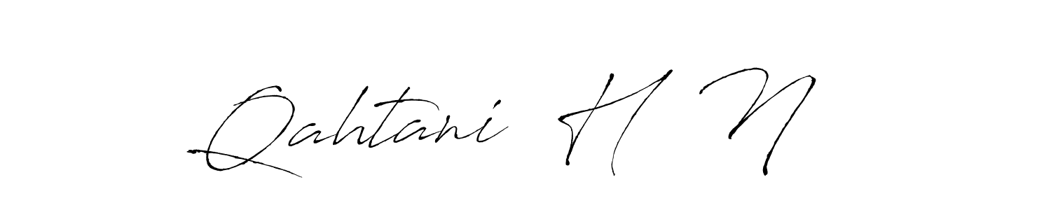 Make a beautiful signature design for name Qahtani  H  N  . With this signature (Antro_Vectra) style, you can create a handwritten signature for free. Qahtani  H  N   signature style 6 images and pictures png