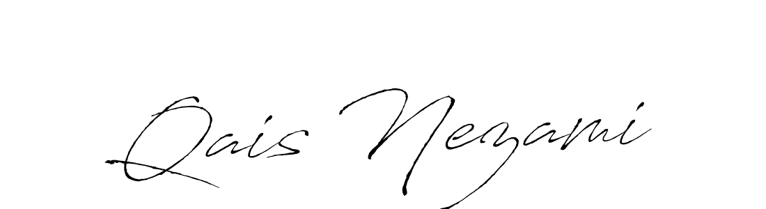 The best way (Antro_Vectra) to make a short signature is to pick only two or three words in your name. The name Qais Nezami include a total of six letters. For converting this name. Qais Nezami signature style 6 images and pictures png