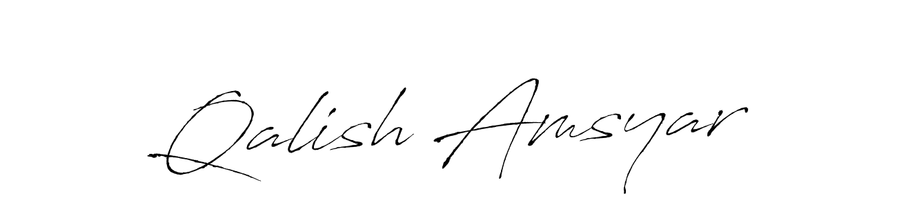 Make a beautiful signature design for name Qalish Amsyar. With this signature (Antro_Vectra) style, you can create a handwritten signature for free. Qalish Amsyar signature style 6 images and pictures png