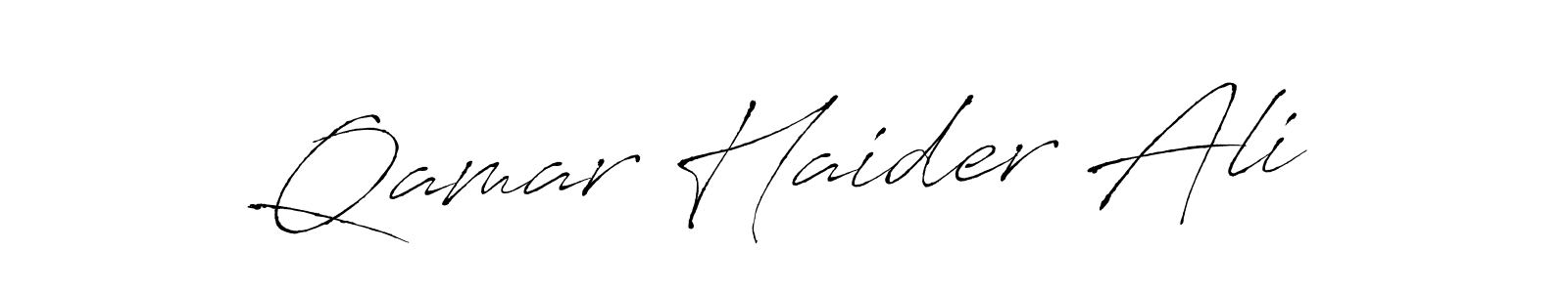 Create a beautiful signature design for name Qamar Haider Ali. With this signature (Antro_Vectra) fonts, you can make a handwritten signature for free. Qamar Haider Ali signature style 6 images and pictures png