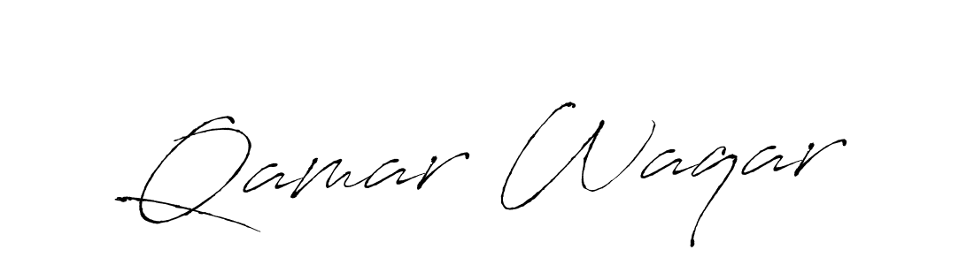 Qamar Waqar stylish signature style. Best Handwritten Sign (Antro_Vectra) for my name. Handwritten Signature Collection Ideas for my name Qamar Waqar. Qamar Waqar signature style 6 images and pictures png