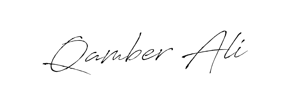 Make a beautiful signature design for name Qamber Ali. With this signature (Antro_Vectra) style, you can create a handwritten signature for free. Qamber Ali signature style 6 images and pictures png