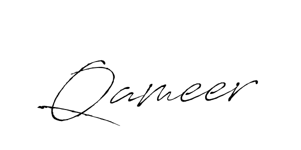 Use a signature maker to create a handwritten signature online. With this signature software, you can design (Antro_Vectra) your own signature for name Qameer. Qameer signature style 6 images and pictures png